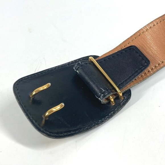 HERMES Vintage Buckle belt Leather Black main image 9